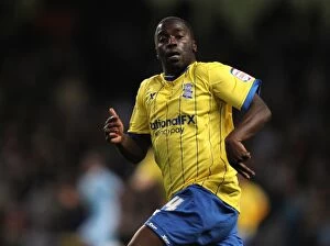 Images Dated 21st September 2011: Morgaro Gomis vs. Manchester City: Birmingham's Star Forward Faces Off in Carling Cup Showdown at