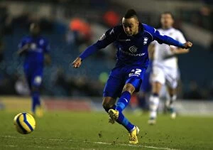 Images Dated 5th January 2013: Nathan Redmond's Determined Shot: Birmingham City vs. Leeds United in FA Cup Round 3