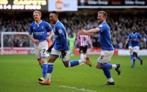 Images Dated 28th January 2012: Nathan Redmond's FA Cup Glory: Birmingham City's Star Forward Celebrates Opening Goal Against