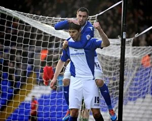 Images Dated 1st January 2014: Nicola Zigic Scores First Goal for Birmingham City Against Barnsley (Sky Bet Championship, 2014)