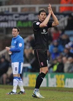 Images Dated 23rd February 2013: Nikola Zigic Appreciates Birmingham City Fans Support: Applauds During Substitution vs