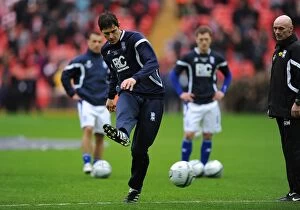 Pre-match Action Collection: Nikola Zigic: Birmingham City's Pre-match Focus at Wembley Stadium Before the Carling Cup Final