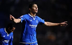 Images Dated 26th October 2011: Nikola Zigic Scores Opening Goal for Birmingham City Against Leeds United in Npower Championship