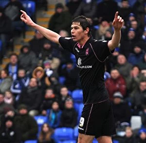 Images Dated 23rd February 2013: Nikola Zigic Scores Opening Goal for Birmingham City vs. Peterborough United