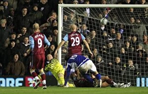 Nikola Zigic Scores the Second Goal for Birmingham City against Aston Villa in the Carling Cup Quarterfinal (2010)