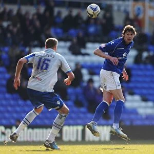 Images Dated 6th April 2013: Nikola Zigic Scores Spectacular Goal Past Mark Beevers for Birmingham City Against Millwall