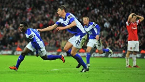 Goal Celebrations Collection: Obafemi Martins Thrilling Goal: Birmingham City's Carling Cup Final Victory over Arsenal at Wembley