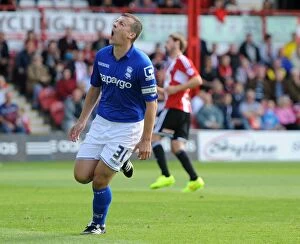 Images Dated 23rd August 2014: Paul Caddis Scores Birmingham City's Thrilling Penalty Goal: Sky Bet Championship's Exciting