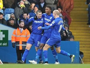 Images Dated 17th January 2015: Paul Caddis Scores Opening Goal: Birmingham City's Triumph at Elland Road against Leeds United