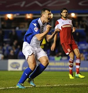 Sky Bet Championship : Birmingham City v Middlesbrough : St. Andrew's : 07-12-2013 Collection: Paul Caddis Thrilling Penalty Kick: Birmingham City's Exciting Start Against Middlesbrough