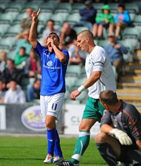 Images Dated 4th August 2012: Peter Lovenkrands Brace: Birmingham City's Pre-Season Victory Over Plymouth Argyle at Holme Park