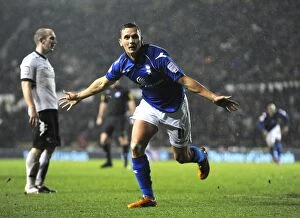 Images Dated 24th November 2012: Peter Lovenkrands Euphoric Goal Celebration: Birmingham City's Triumph Over Derby County