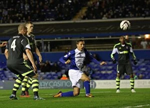 Images Dated 29th October 2013: Peter Lovenkrands Scores the Second Goal: Birmingham City vs. Stoke City (Capital One Cup, 2013)