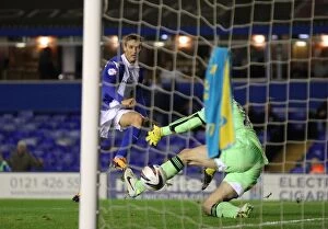 Capital One Cup : Round 4 : Birmingham City v Stoke City : St. Andrew's : 29-10-2013 Collection: Peter Lovenkrands Scores the Thrilling Third Goal: Birmingham City vs Stoke City (Capital One Cup)