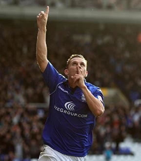 Birmingham City v Leicester City : St. Andrew's : 20-10-2012 Collection: Peter Lovenkrands Thrilling Goal Celebration vs. Leicester City (Birmingham City, 2010)