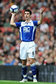 Images Dated 17th October 2009: Ridgewell's Defiant Stand: Birmingham City vs. Arsenal in the Premier League (17-10-2009)