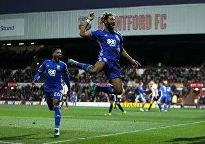 Images Dated 26th November 2016: Ryan Shotton's Double: Birmingham City Celebrates at Griffin Park (Sky Bet Championship)