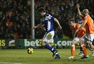 Images Dated 4th January 2011: Scott Dann Scores Birmingham City's Second Goal Against Blackpool in Premier League (04-01-2011)
