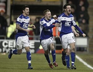 Images Dated 4th January 2011: Scott Dann Scores and Celebrates with Birmingham City Team-mates in Barclays Premier League Match