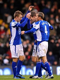 Images Dated 27th November 2010: Sebastian Larsson Scores Opening Goal for Birmingham City Against Fulham in Barclays Premier