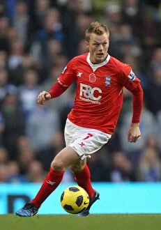 Images Dated 13th November 2010: Sebastian Larsson vs Manchester City: Birmingham City's Star Midfielder Faces Off in Barclays