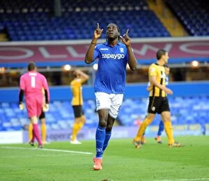 Images Dated 12th August 2014: Shocking Upset: Clayton Donaldson's Stunner - Birmingham City's Victory Over Cambridge United in