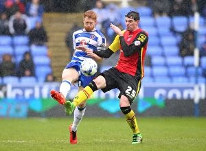 Images Dated 9th April 2016: Showdown at Madejski: McShane vs. Lafferty in Sky Bet Championship Clash between Reading