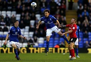 Images Dated 1st January 2013: Spector Soars High: Birmingham City vs. Cardiff City Clash (January 1, 2013)