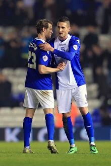 Images Dated 12th March 2014: Spector vs Macheda: Championship Clash at St. Andrew's (Birmingham City vs Burnley, March 12, 2014)