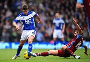 Images Dated 16th January 2011: Stiliyan Petrov's Epic Sliding Tackle: Birmingham City vs. Aston Villa, Premier League (2011)