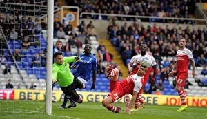 Images Dated 25th April 2015: Tal Ben Haim Defends Tenaciously for Charlton Against Birmingham City in Sky Bet Championship Clash
