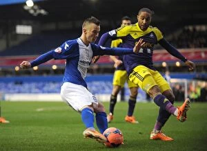 Images Dated 25th January 2014: Tense FA Cup Moment: Rusnak Crosses Amidst Williams Pressure between Birmingham City