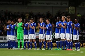 Images Dated 18th August 2017: Tribute to Barcelona Victims: A Moment of Silence Before Burton Albion vs