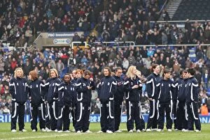 Images Dated 5th March 2011: United in Support: Birmingham City FC's Ladies Team Joins Premier League Match Action (B'ham vs)
