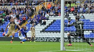 Images Dated 13th September 2014: Wes Thomas Scores First Goal: Birmingham City's Victory at St. Andrew's (Sky Bet Championship)