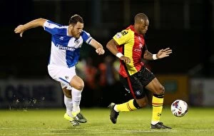 Capital One Cup - First Round - Bristol Rovers v Birmingham City - Memorial Stadium Collection: Wesley Thomas Outwits Tom Parkes: Birmingham City's Upset Victory in Capital One Cup