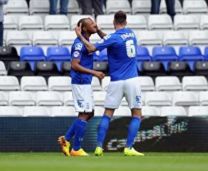 Images Dated 16th August 2014: Wesley Thomas Scores the Opener: A Thrilling Moment in Birmingham City's Sky Bet Championship
