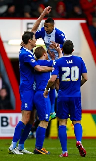 Zigic and Lingard: Birmingham City's Jubilant Moment after Winning against AFC Bournemouth (Sky Bet Championship, 14-12-2013)